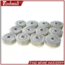 Findmall 3600Pcs 1-1/4" x 0.092" Full Round Head Siding Nails Collated Wire Coil