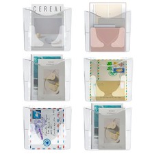 PAG 6-Pocket Clear Acrylic Wall File Holder Organizer for Office, Home