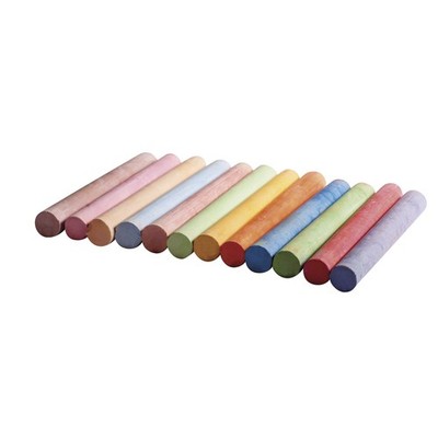 Tafelkreide, gemischt, 80 x 9,5 mm, Box 12 Stück - Straßenmalerei, Kindermalen