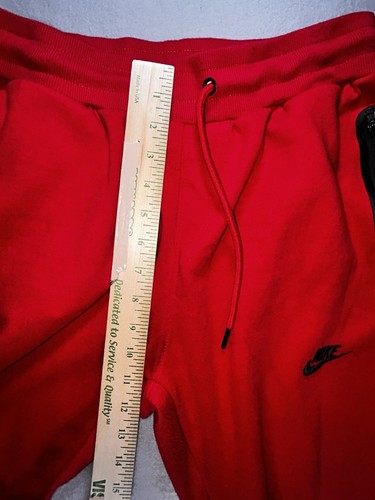 Nike Sweatpants Adult Medium Red Front Zip Pockets Cotton Draw String Tapered ) - Picture 7 of 12