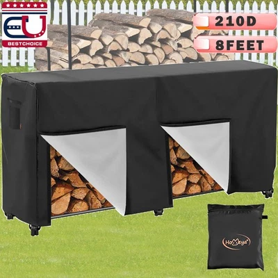 8ft Firewood Log Rack Cover Waterproof Wood Holder Storage Sun Protector Tarp - Image 1 of 4