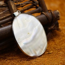 1-5PCS Natural Shell Simple Pearl Shell Oval Pendant Pendant