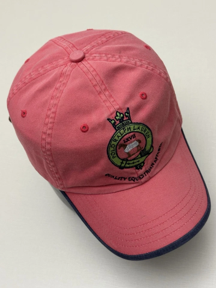 De colección Polo Ralph Lauren Ecuestre Bordado Cresta Sombrero Correa de Cuero Foto 2 de 4