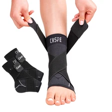 Caspe 2X Ankle Support Brace Compression Sleeve Socks Elastic Foot Pain Relief