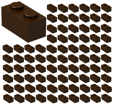 ☀️100x NEW LEGO 1x2 Dark Brown Bricks (ID 3004) BULK Parts City ...