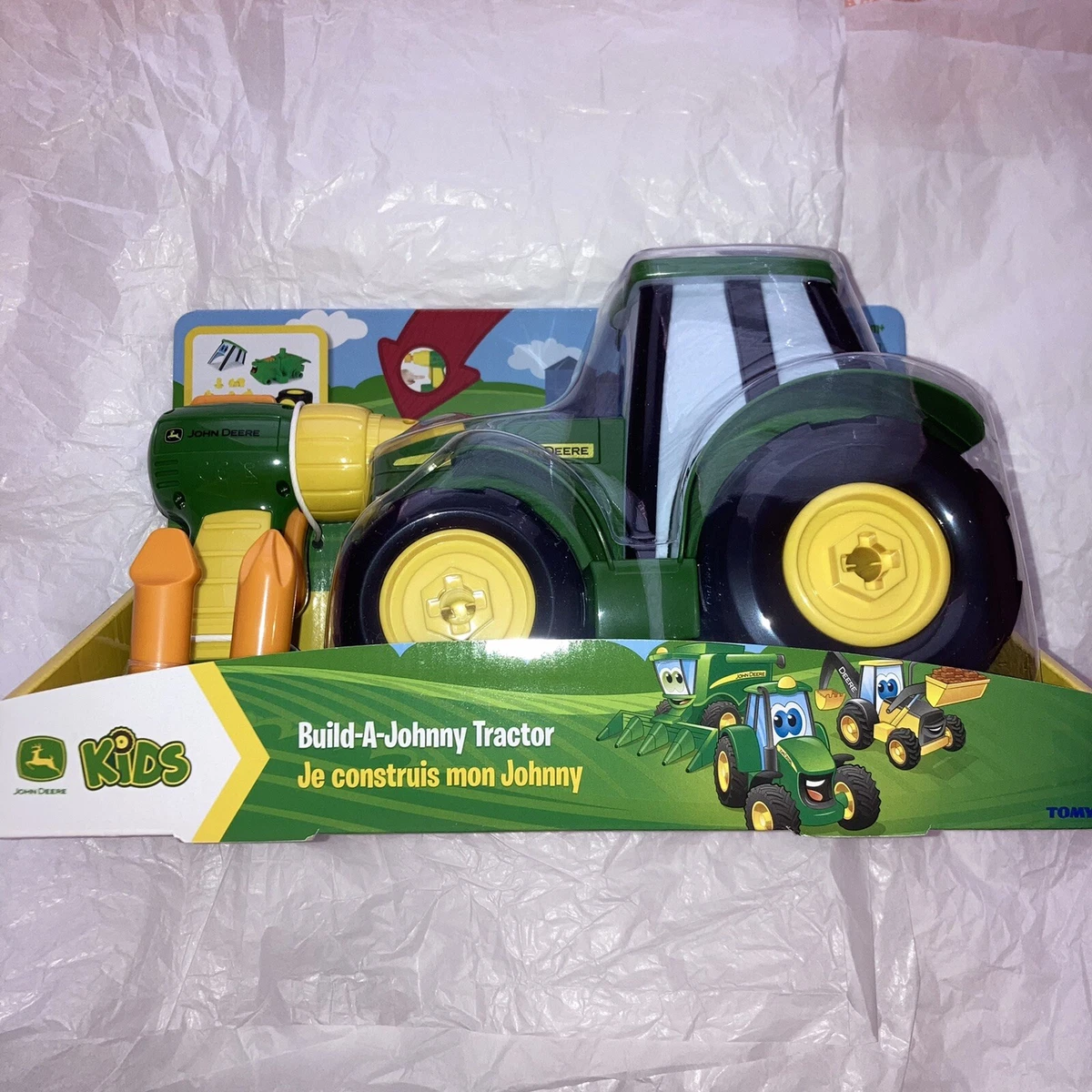 John Deere Build-a-Johnny Tractor Toy - Kids 18 Mo Up - Toy Drill - Brand  New!