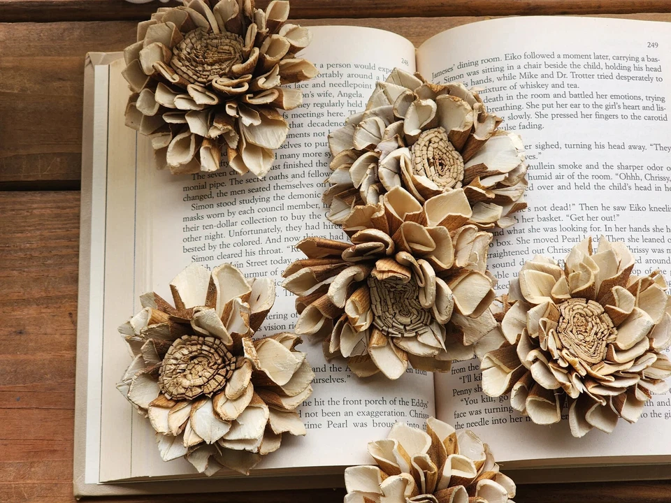 Wood Flowers, Skinned Flat Centered Dahlia (Set of 12) - Image 4 of 4