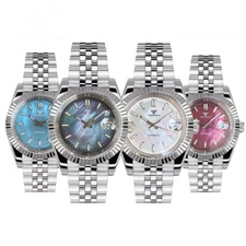 Tandorio NH35A MOP Dial Date Steel 39mm Men's Automatic Watch Sapphire Luminous