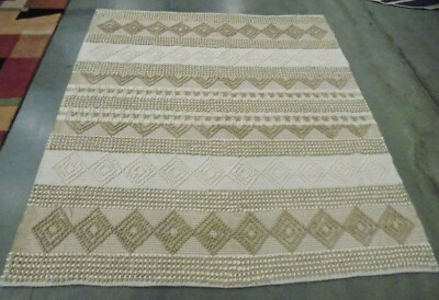 BEIGE / IVORY 6' X 6' Square Flaw in Rug, Reduced Price 1172593650 NAT102B-6SQ