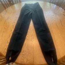 Vintage Roffe Schoeller Black High Waist Stirrup Ski Pants Women  s 6 Wool Blend