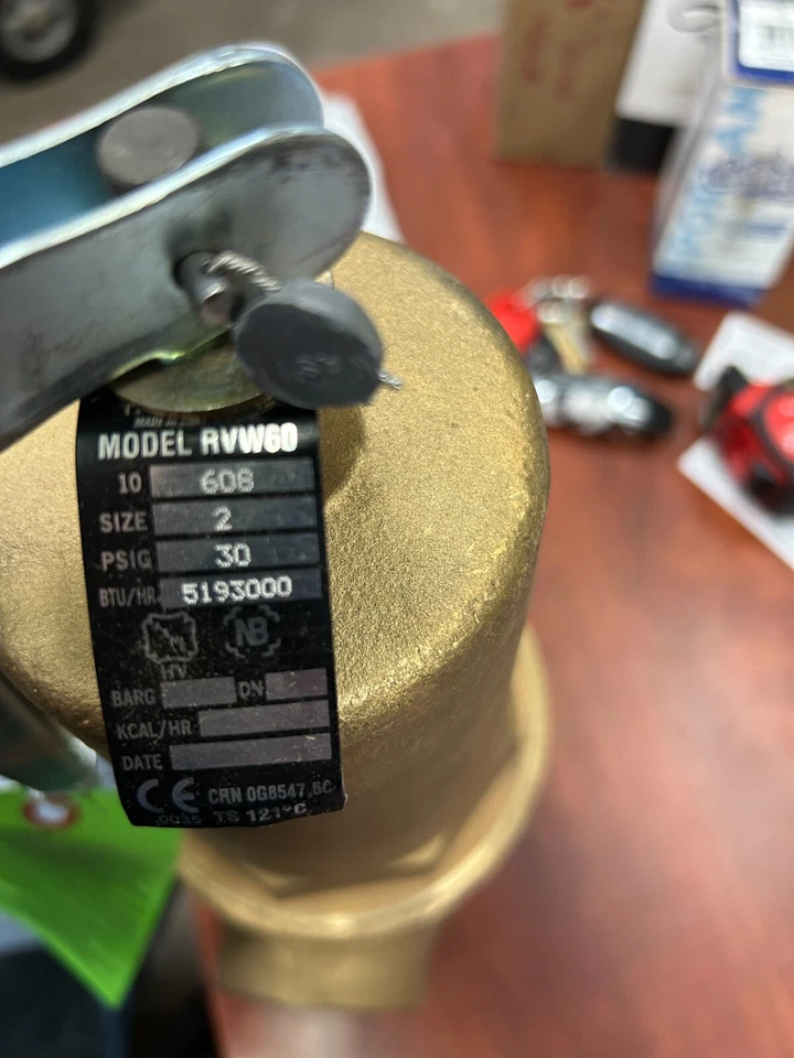 NEW - Apollo RVW60 - 2 Hot Water  1060825  2” Safety Relief Valve 125 Psi  - Image 3 of 4