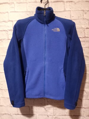 The North Face Women's Two Tone Blue Full-Zip Softshell Fleece Jacket Sz SP