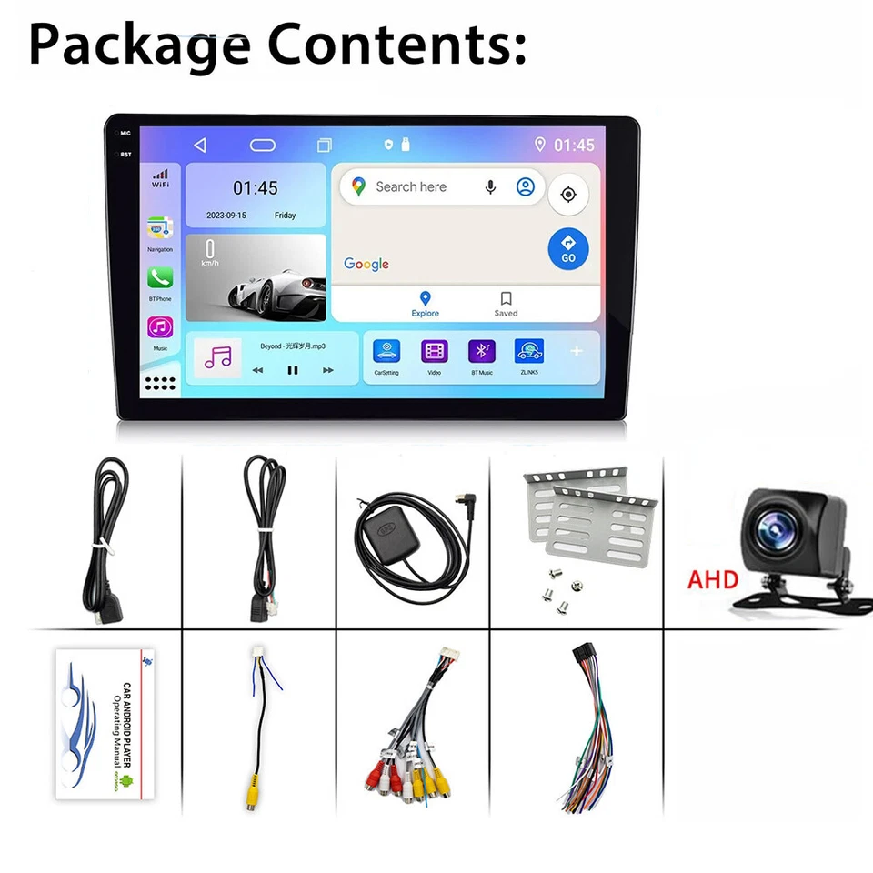 8Core 9"/10.1" Android 13 Car Radio Androidauto Stereo Carplay Player GPS WiFi - Image 2 of 4