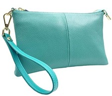 Leather Wristlet Wallet Clutch Purses For Women Small Crossbody Phone Bags Teal