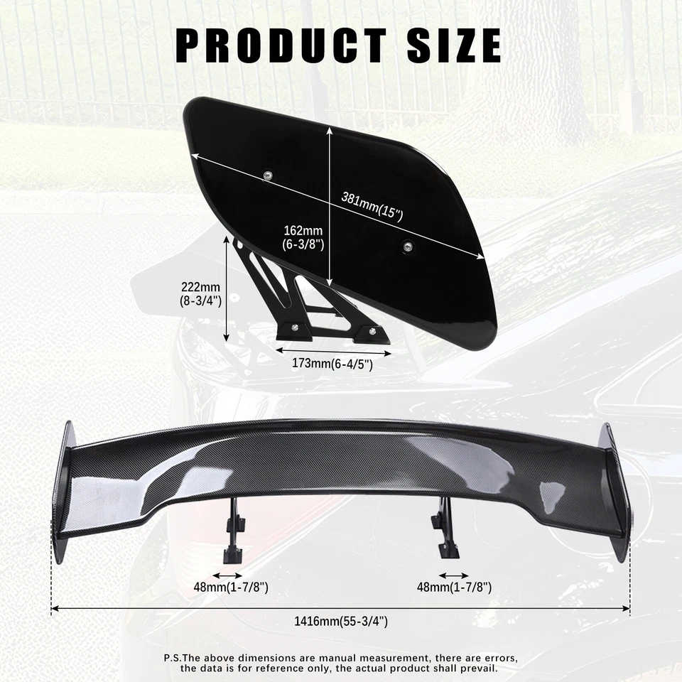 Alerón trasero de fibra de carbono 57" para Nissan 370Z Sentra Máxima Foto 2 de 4