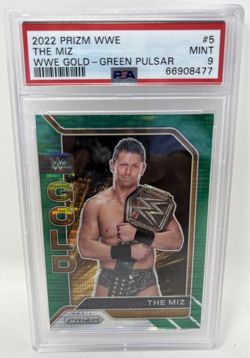 2022 Panini Prizm WWE Gold Green Pulsar Refractor The Miz #5