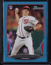 2013 BOWMAN DRAFT BLUE PAPER PARALLEL RC NATHAN KARNS #3 NATIONALS RAYS /500
