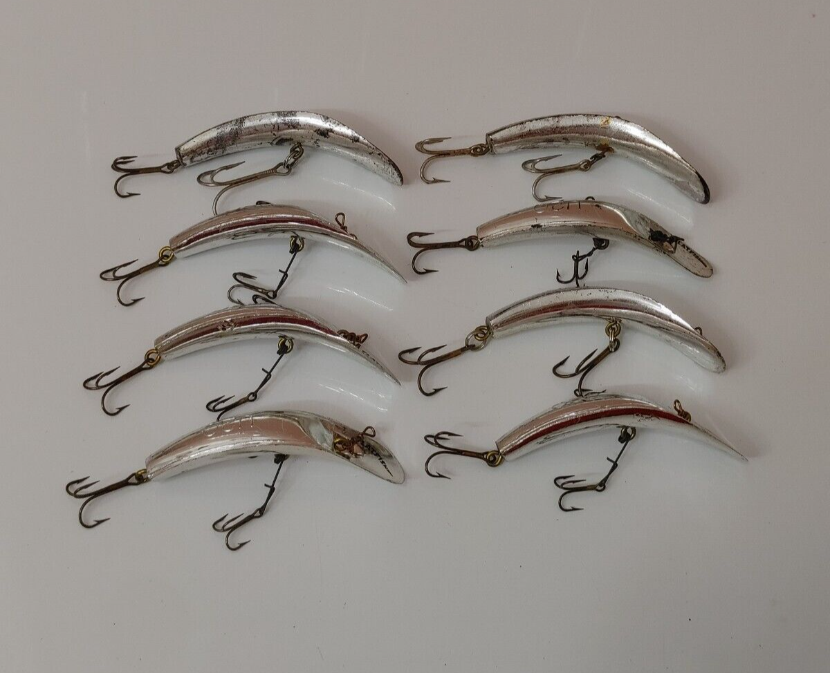 Leurre de pêche vintage Helin Flatfish U20 3,5 bois noir à