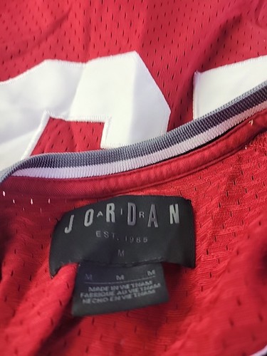 Vintage 1990s Youth Jordan Dark Red Baseball V-Neck T-Shirt Sports Jersey Sz- M - Picture 5 of 7