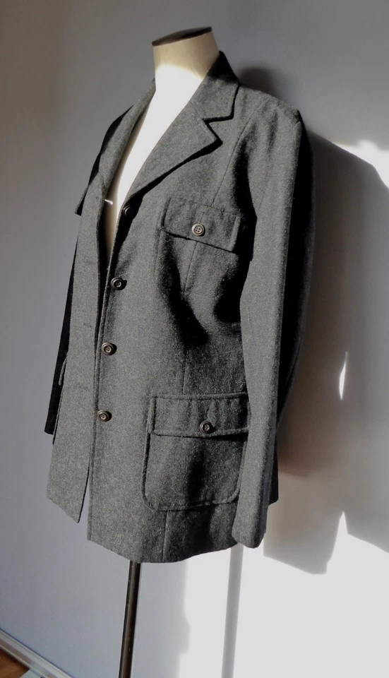 BENSIMON veste façon saharienne 65 % Laine GRIS T 42 TRES BON ETAT Foto 2 de 4