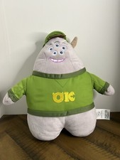 Squishy Monsters University Plush Disney OK 13" Inc Green Tan Movie 5 Eyes