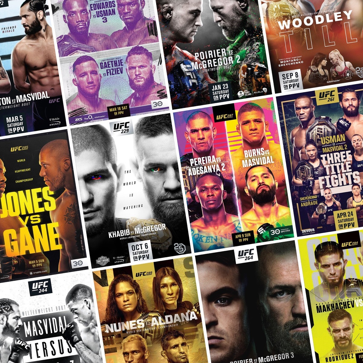 UFC Fight Posters UFC 210-290 UFC Print Poster Boxing MMA