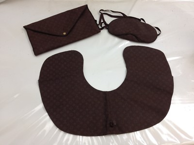 Auth LOUIS VUITTON Monogram Mini Lin Travel Eye Mask & Pillow Kit 8K090010M''