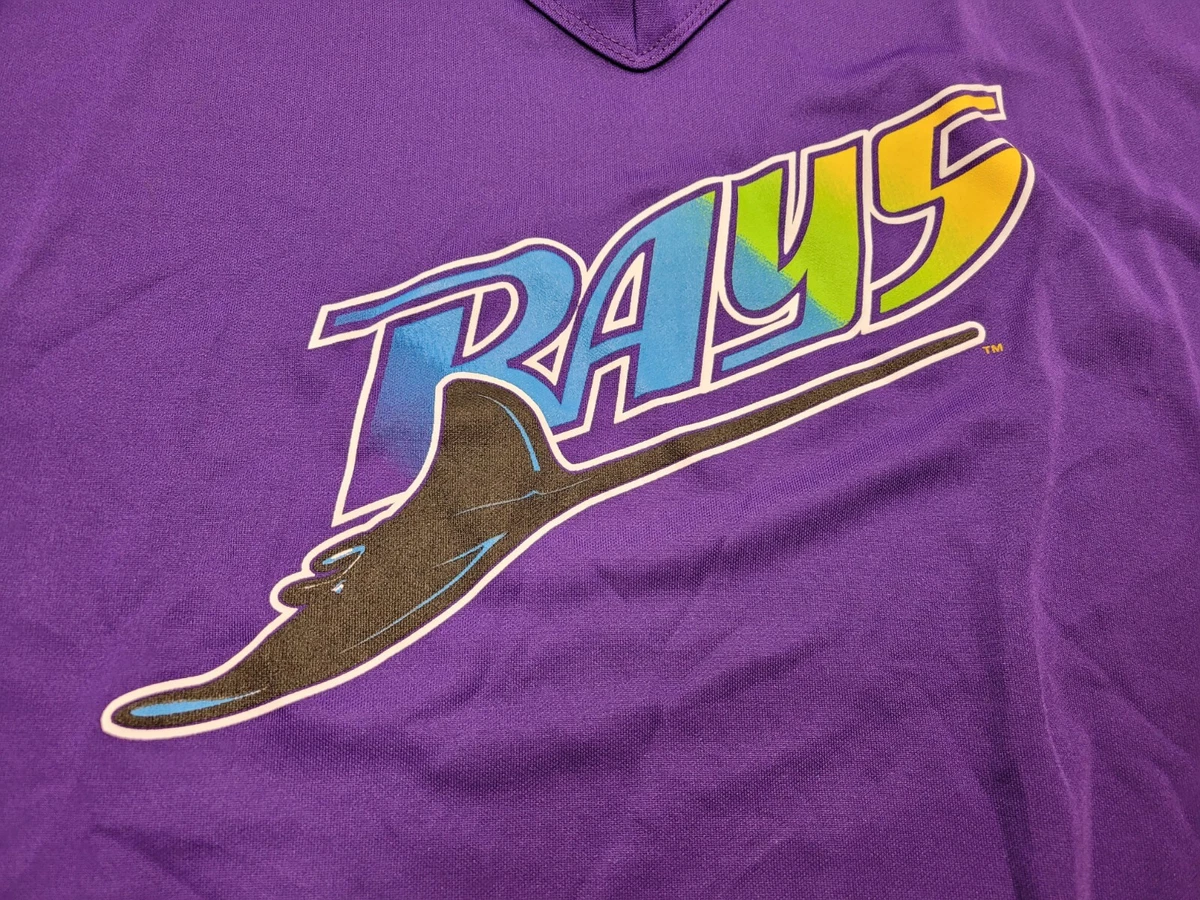 Majestic T-shirt - Tampa Bay Rays - Large - Purple - Genuine MLB Merchandise