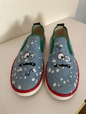 STELLA MCCARTNEY ABOMINABLE SNOWMAN Blue Denim Slip-Ons Shoes Sneakers 