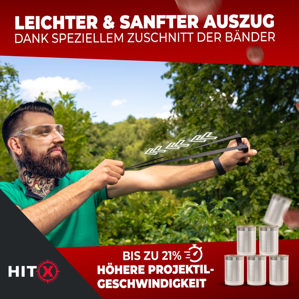 HITX Steinschleuder Zwille mit Gummibänder und 300 Tonkugeln Slingshot Schleuder - Bild 3 von 4