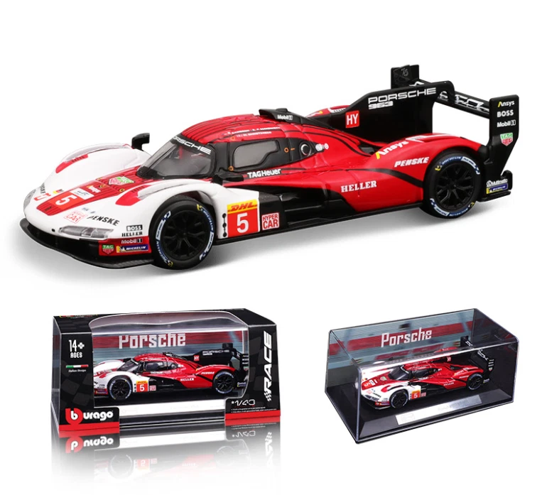 Bburago 1:43 Porsche 963 24th LeMans LMH #5 Diecast Modelo Coche Cubierta Acrílica + Base Foto 2 de 4