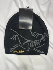 Black Arcʼteryx Bird Head Wool Beanie Orca – Unisex Winter Toque NWT