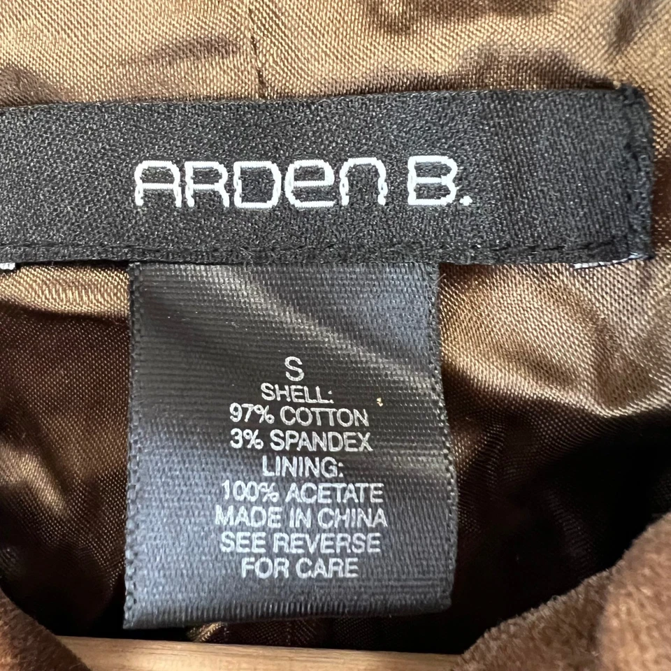 Arden B. 棕色天鹅绒串珠装饰夹克女式小号纽扣 — 第 4/4 张图片