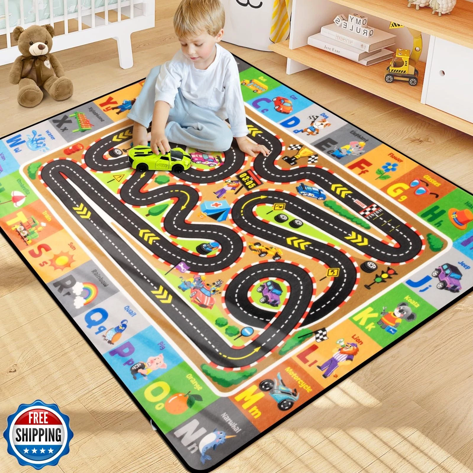 Diysani ABC Rug, Toddler Play Mat, Extra Thick (0.4in) Washable Baby Play Mat