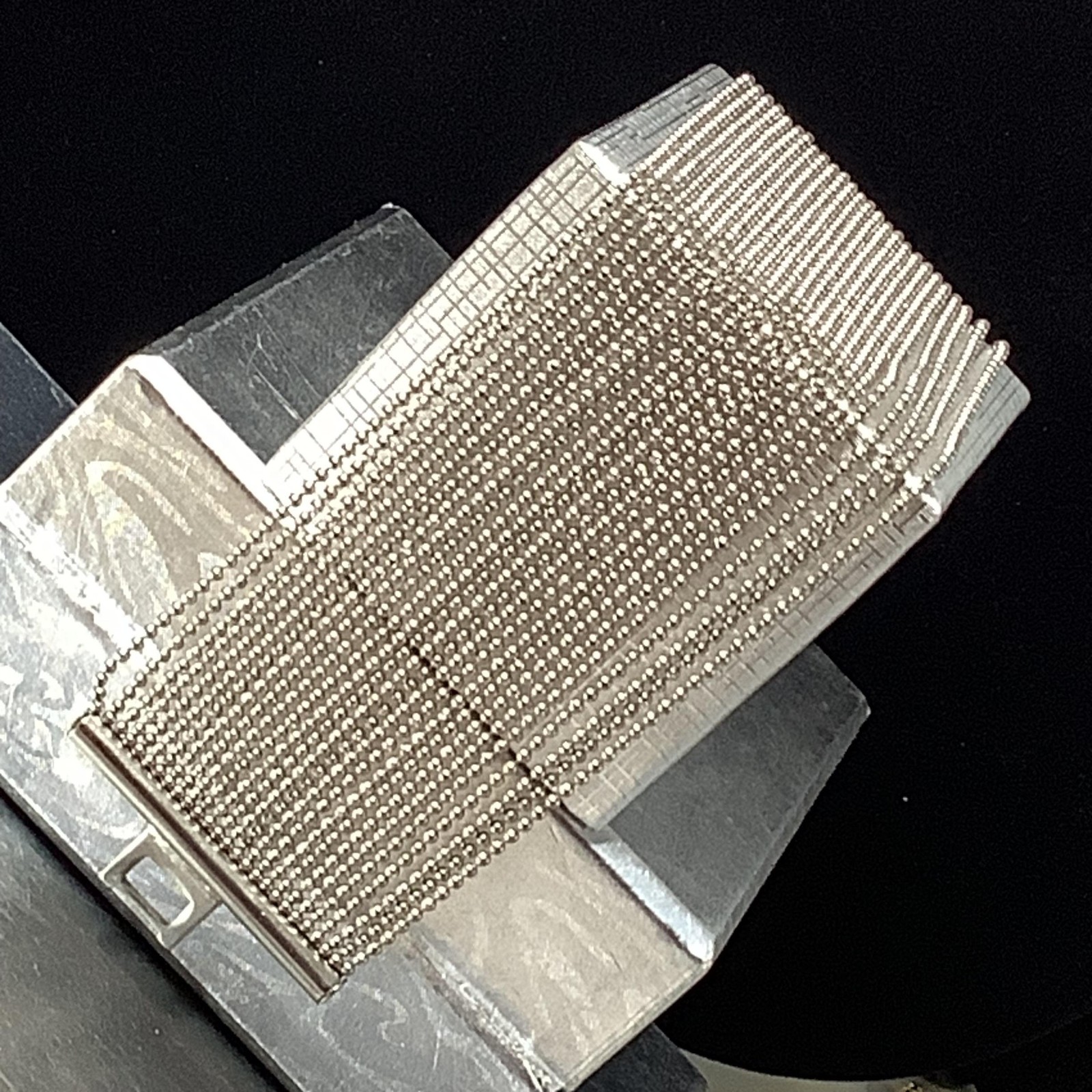 Simulated Liquid Silver Multi Strand Ball Bead Ch… - image 4