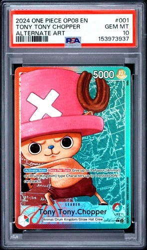 2024 ONE PIECE OP08-TWO LEGENDS ALTERNATE ART #001 TONY TONY CHOPPER PSA 10