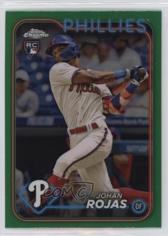 2024 Topps Chrome Green Refractor 62/99 Johan Rojas #273 0z2o