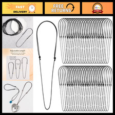 100Pcs Adjustable Black Necklace Cord, Handmade Knotted Rope Choker for Crafting