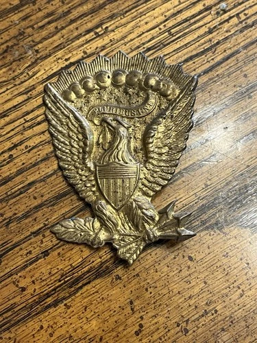 Vintage Civil War Union Army Infantry Badge Military Cap Brass Insignia