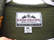 Legendary Whitetails Hooded Sweatshirt Mens Size XL Fleece Built in face mask