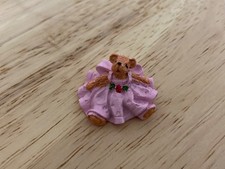 1:12 New Dollhouse Miniature Pink Resin Sitting Teddy Bear Nursery Bedroom Decor
