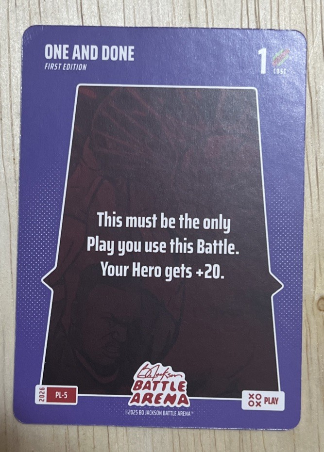 ONE AND DONE 2026 Bo Jackson Battle Arena Ken Griffey Jr. Edition PL-5 Play Card