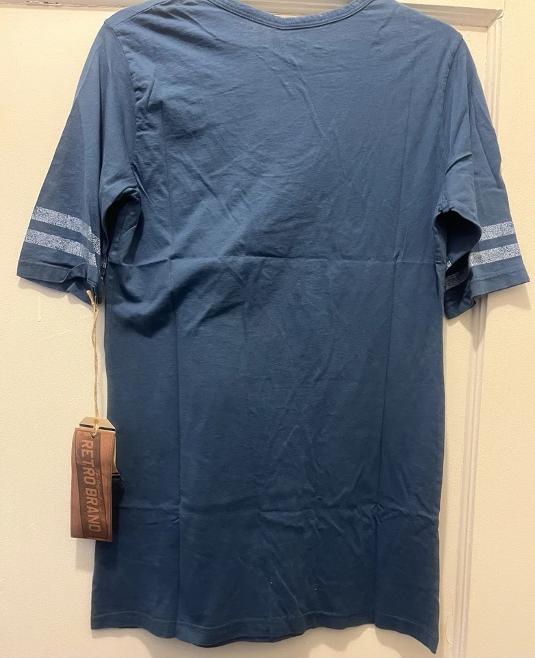 NUEVO CON ETIQUETAS Camiseta Retro Marca Para Mujer New York Rangers Hockey Azul Cuello Redondo Talla L Foto 2 de 2