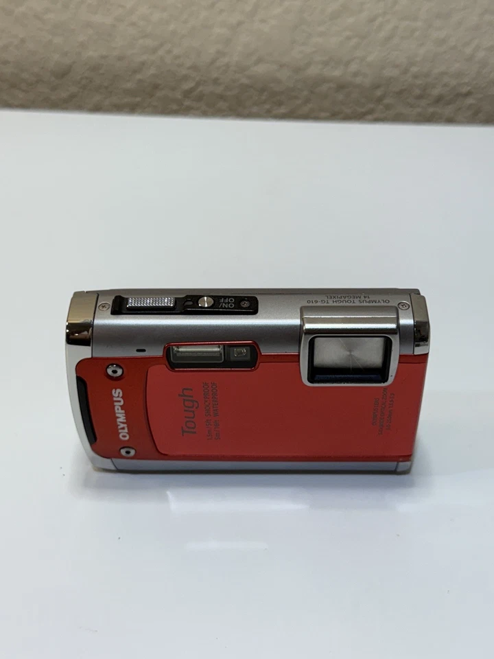 -OLYMPUS-Tough Series TG-610 *ROJA* Cámara Digital Impermeable 5m ~Probada~ •BONITA• Foto 3 de 4