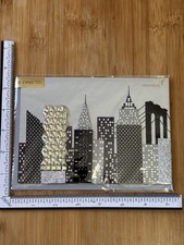 Papyrus Greeting Card Note BLANK All Occasion Birthday NYC Skyline  Night Zang