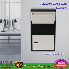 Package Delivery Box Mail Parcel Drop Mailbox Home Container Outdoor Porch+Lock