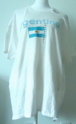 BRISCO BRANDS Argentina  White Crew Neck  Logo T-Shirt  Men's Size-XL