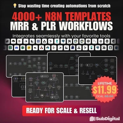 4000+ n8n Workflow Templates Bundle – Ready Automations | No Code JSON Templates - Image 1 of 4