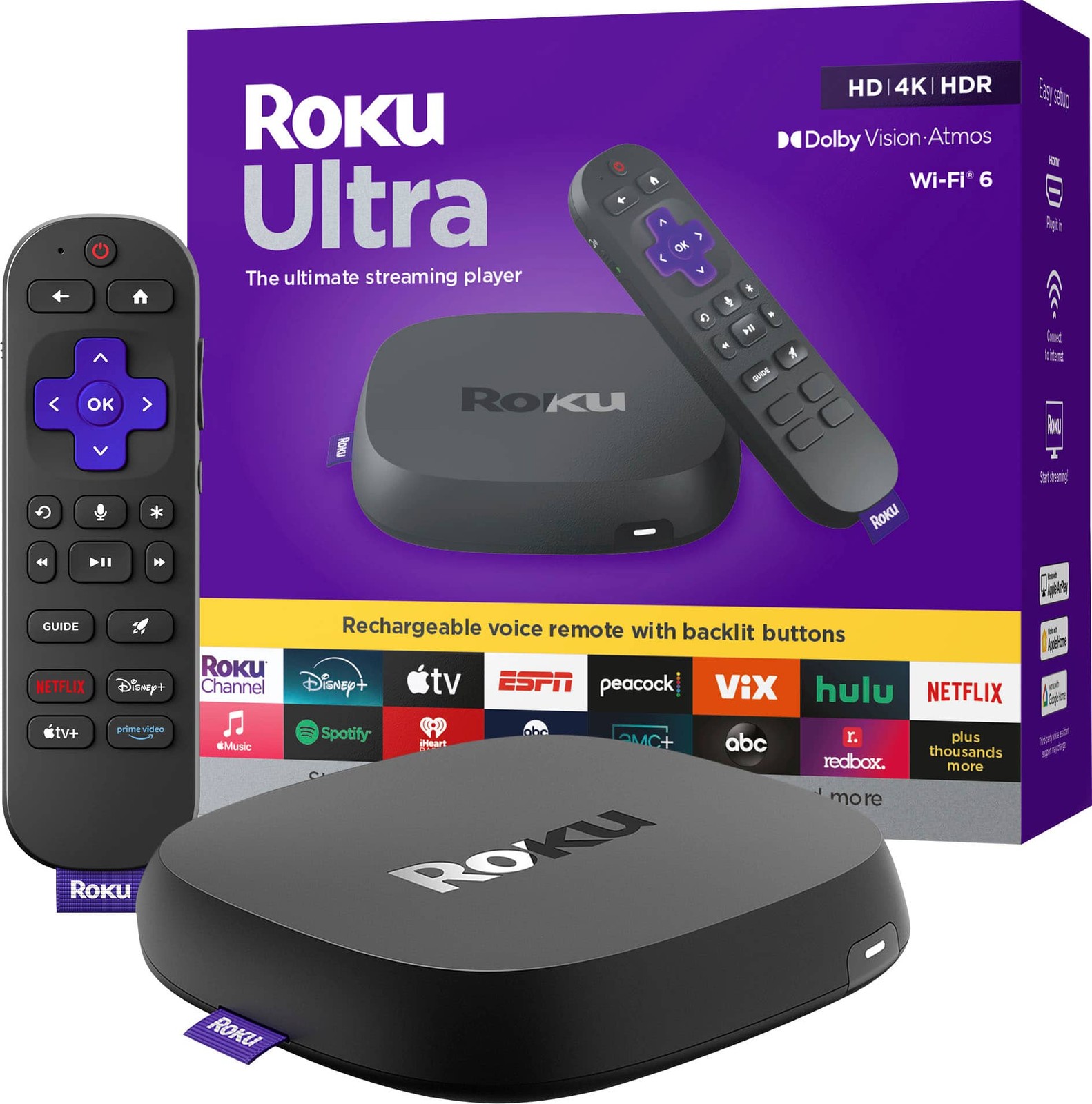 Roku - Ultra | 4K/HDR10+/Dolby Vision & Atmos Streaming Devi