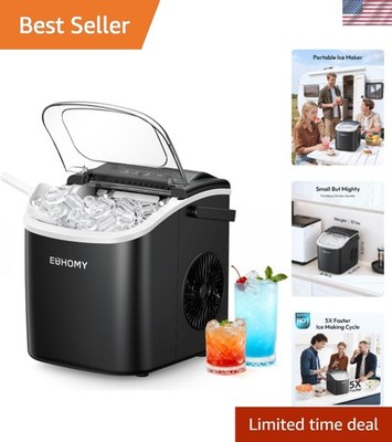 Compact Ice Maker with Basket & Scoop - 9 Bullet Ice Cubes Ready in 6 Minutes